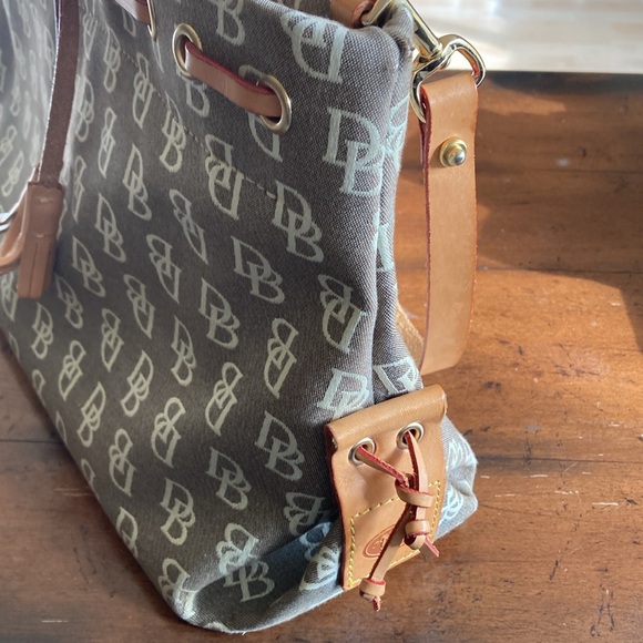 Dooney & Bourke Logo Canvas and Leather Tassel Bag - Picture 7 of 8